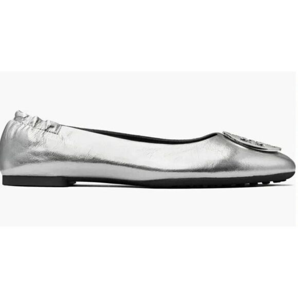 TORY BURCH Claire 'Silver' Ballet Flats Size 10.5M - Picture 2 of 11